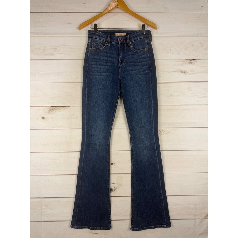 7 For All Mankind Jeans Womens 26 High Waist Ali Flare Jeans Dark Wash - Picture 1 of 11